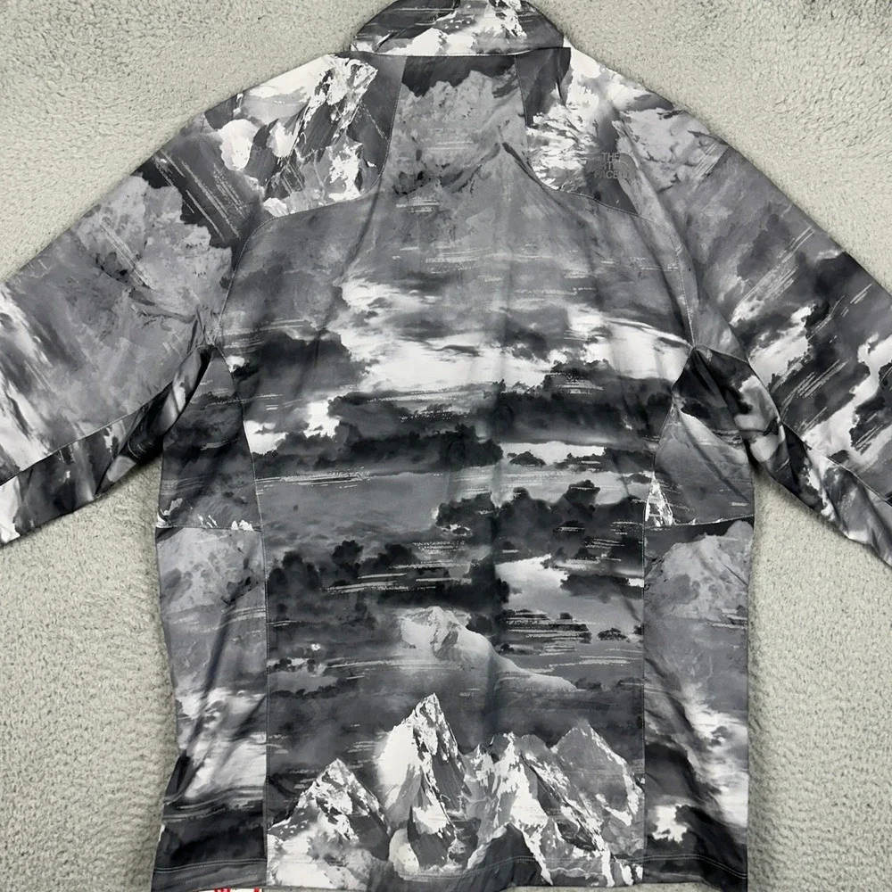 NEW The North Face Ambition Jacket Mens Large Mid Grey Mountain Print Full Zip